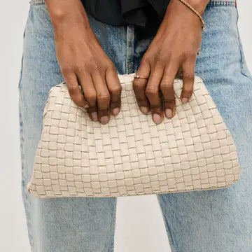 Tate Woven Frame Clutch