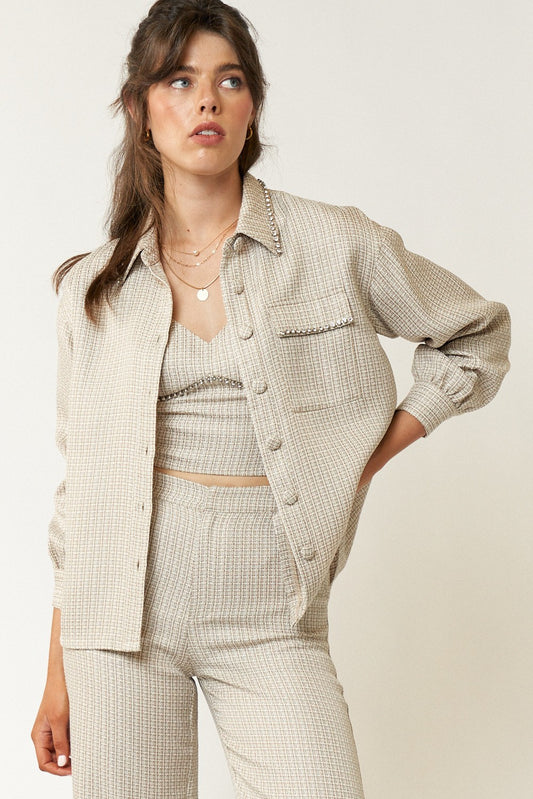 Rhinestone Tweed Jacket Set