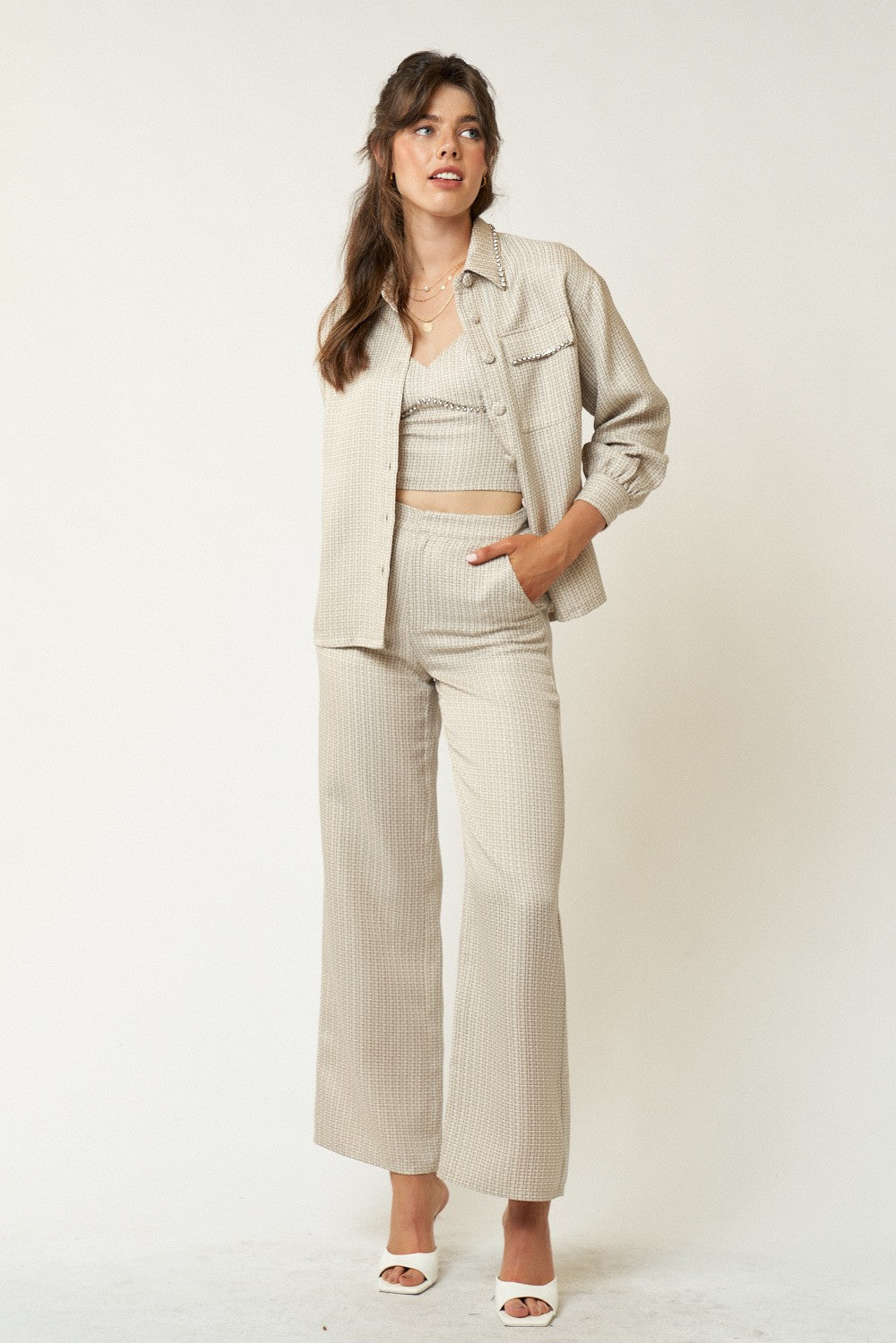 Rhinestone Tweed Jacket Set