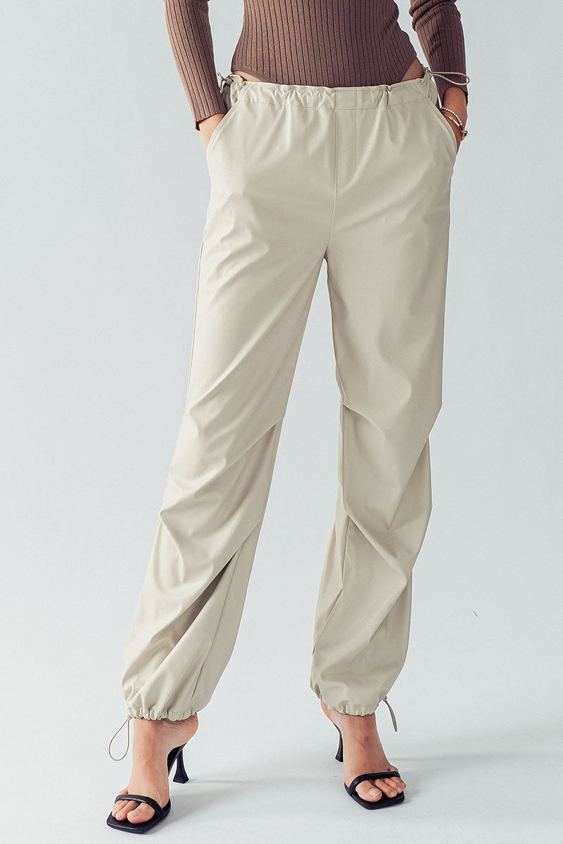 Bethany Leather Cargo Joggers