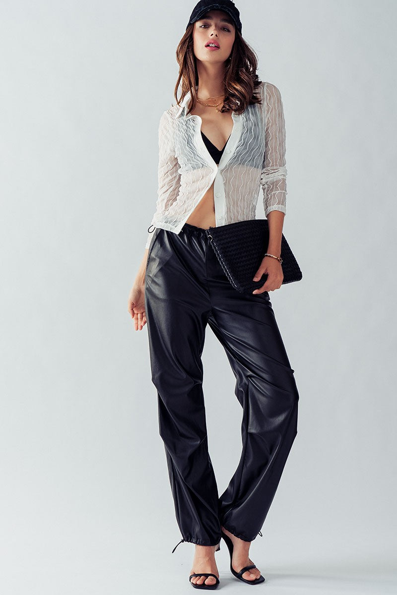 Bethany Leather Cargo Joggers