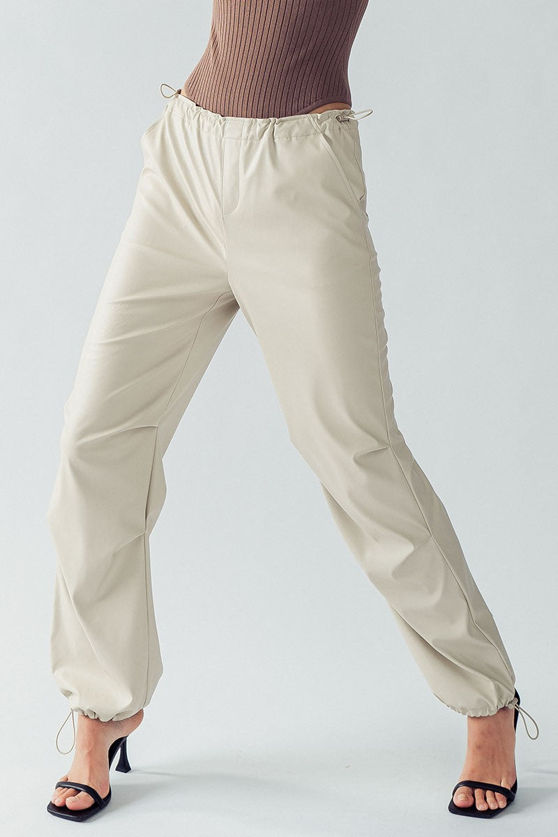 Bethany Leather Cargo Joggers