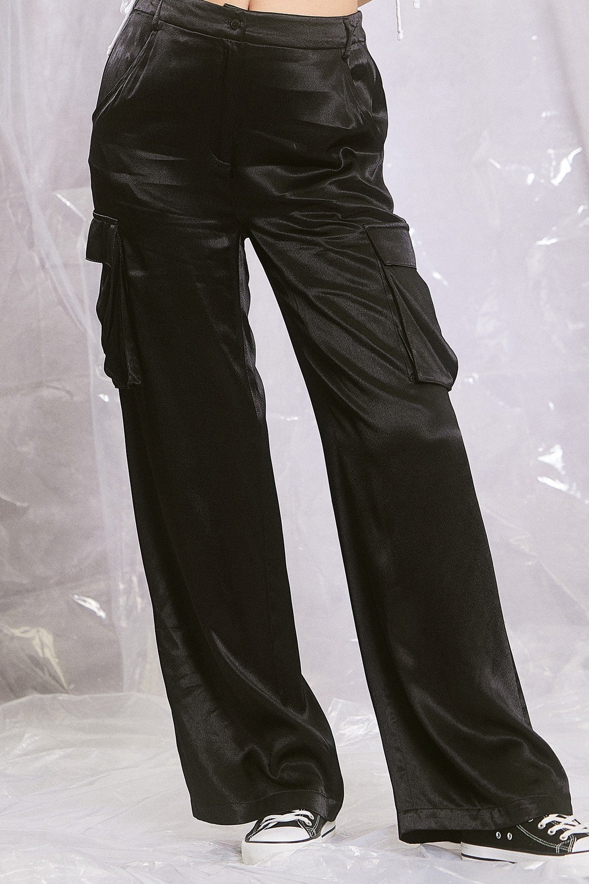 Sara Satin Cargo Pant