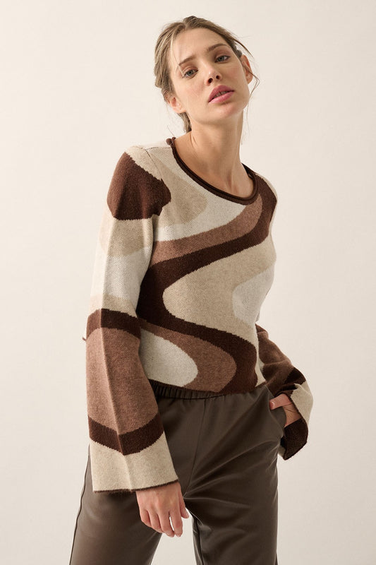 Swirl Long Sleeve Sweater Top