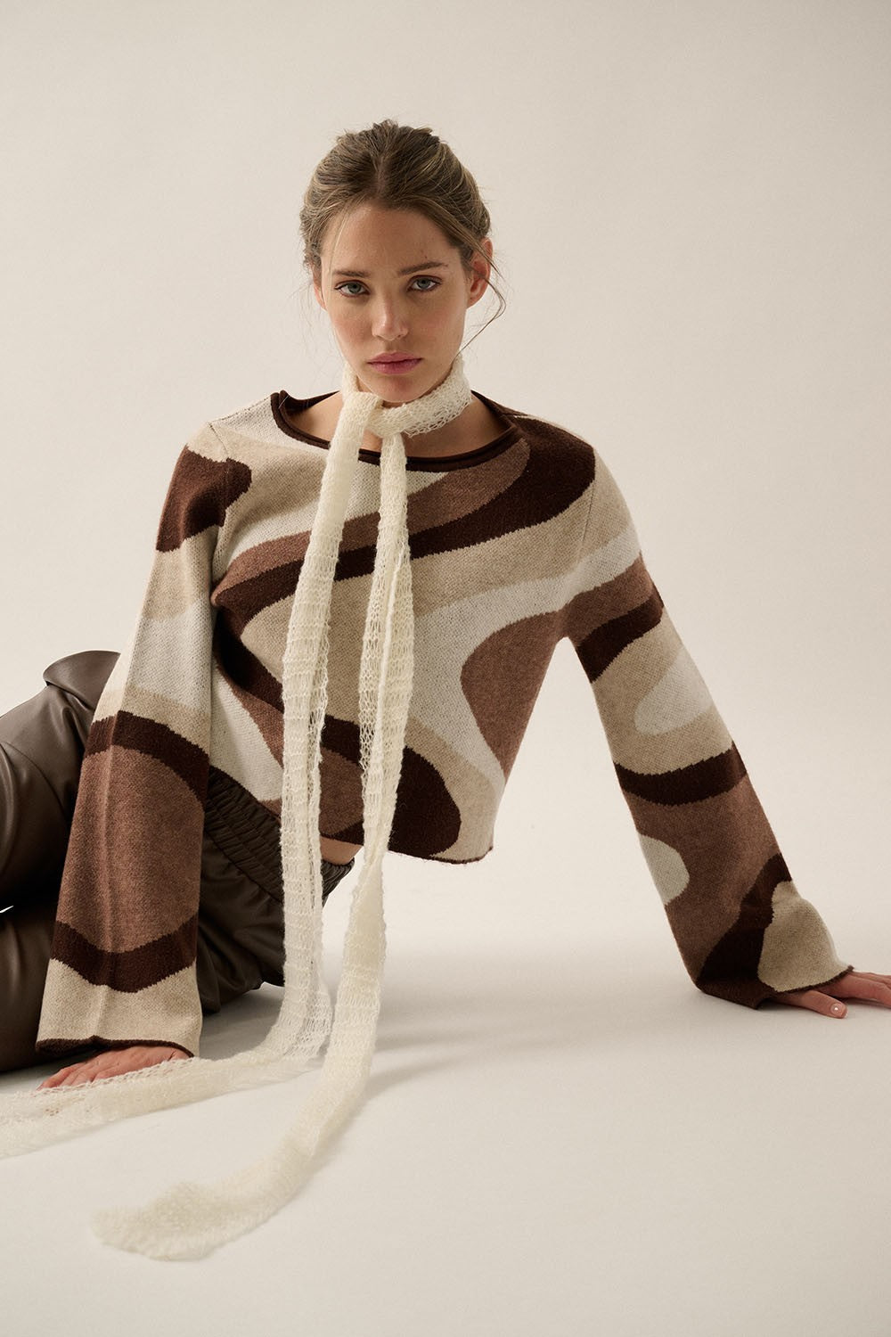 Swirl Long Sleeve Sweater Top