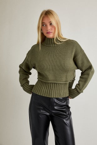 Olive Sweater Top