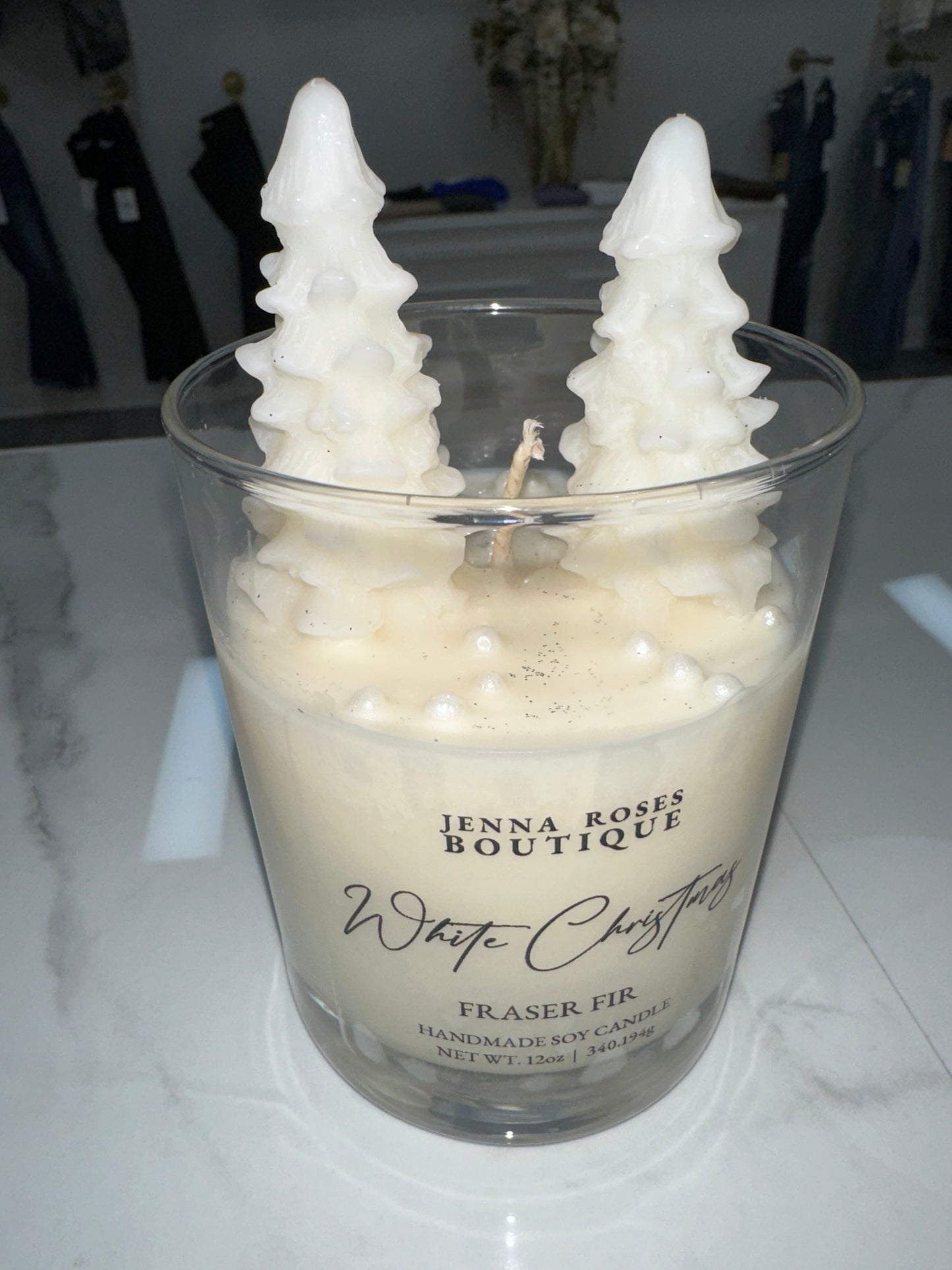 White Christmas Candle