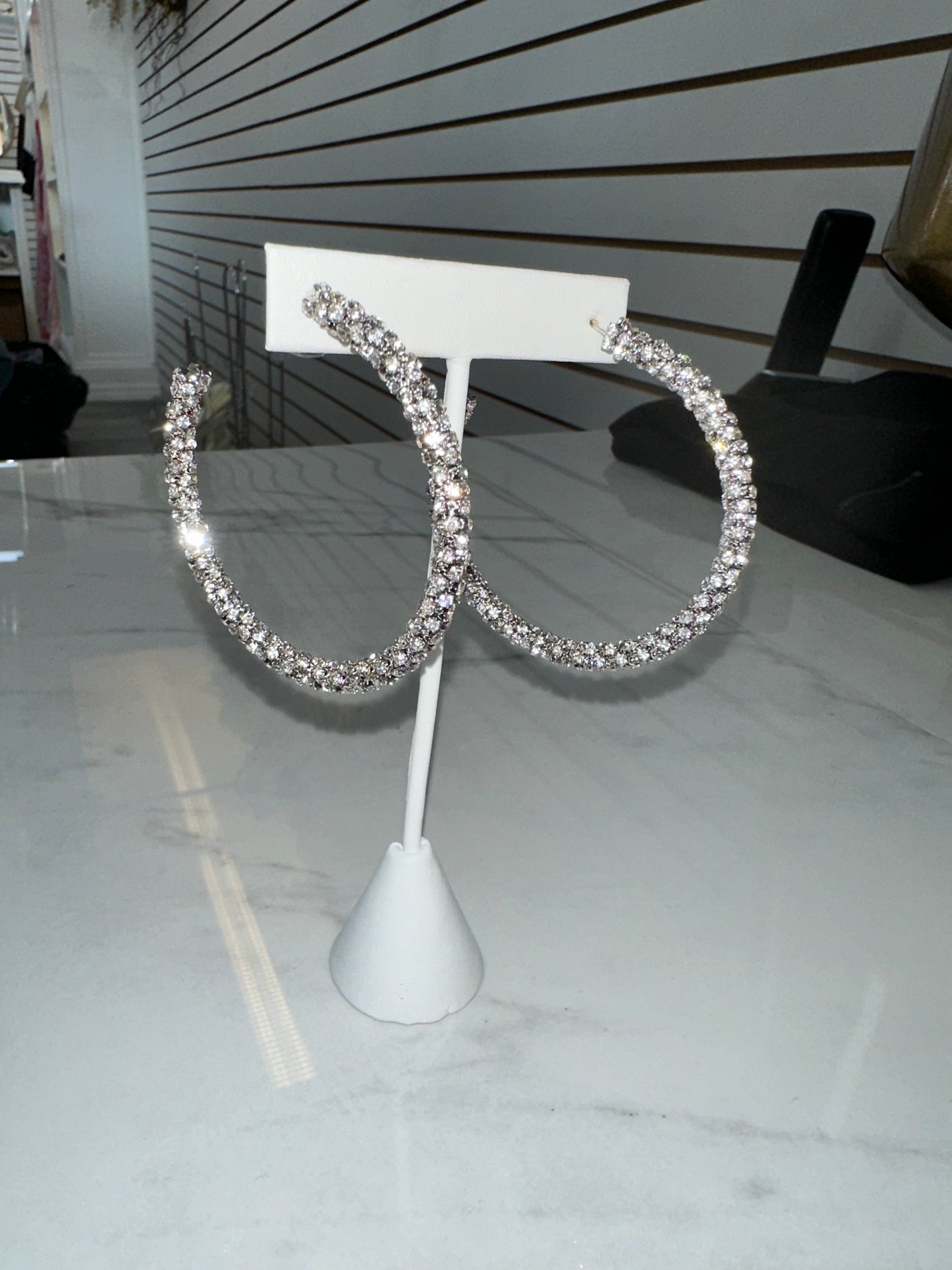 Large Rhinestone Chain Hoops