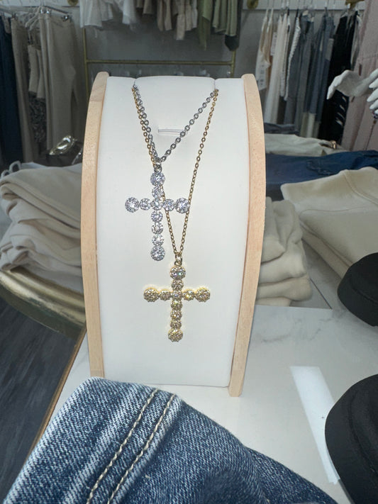 Rhinestone Cross Necklace