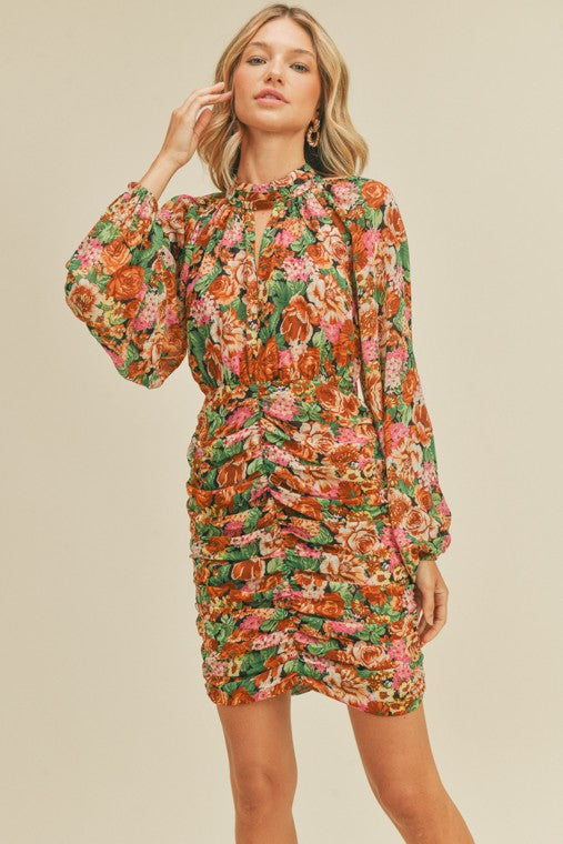 Open Back Floral Dress