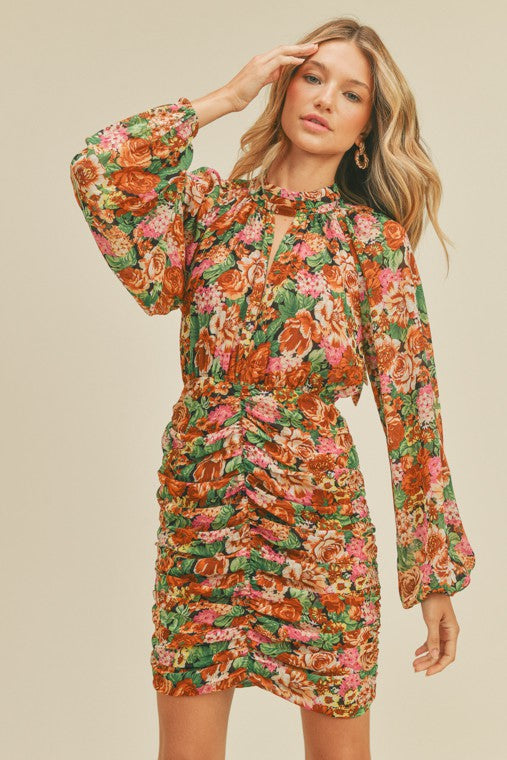 Open Back Floral Dress