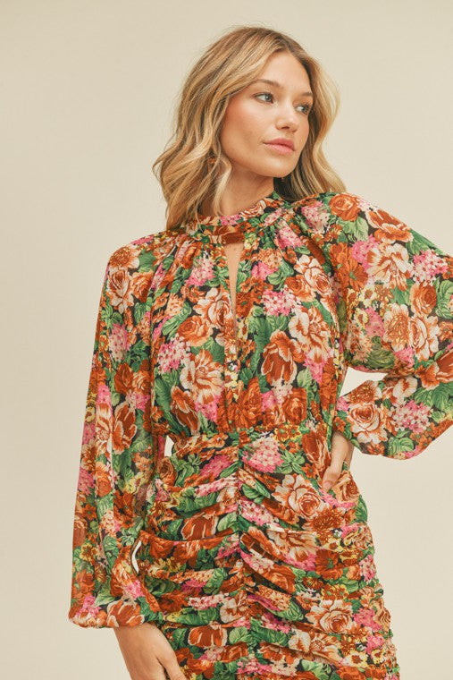 Open Back Floral Dress