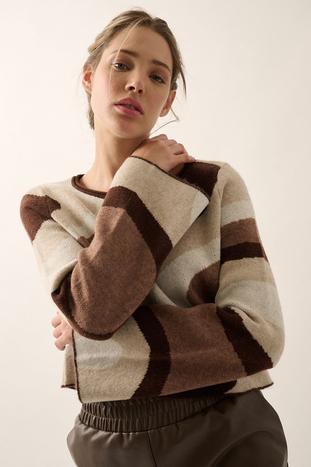 Swirl Long Sleeve Sweater Top