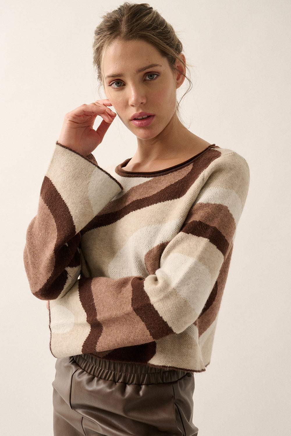 Swirl Long Sleeve Sweater Top