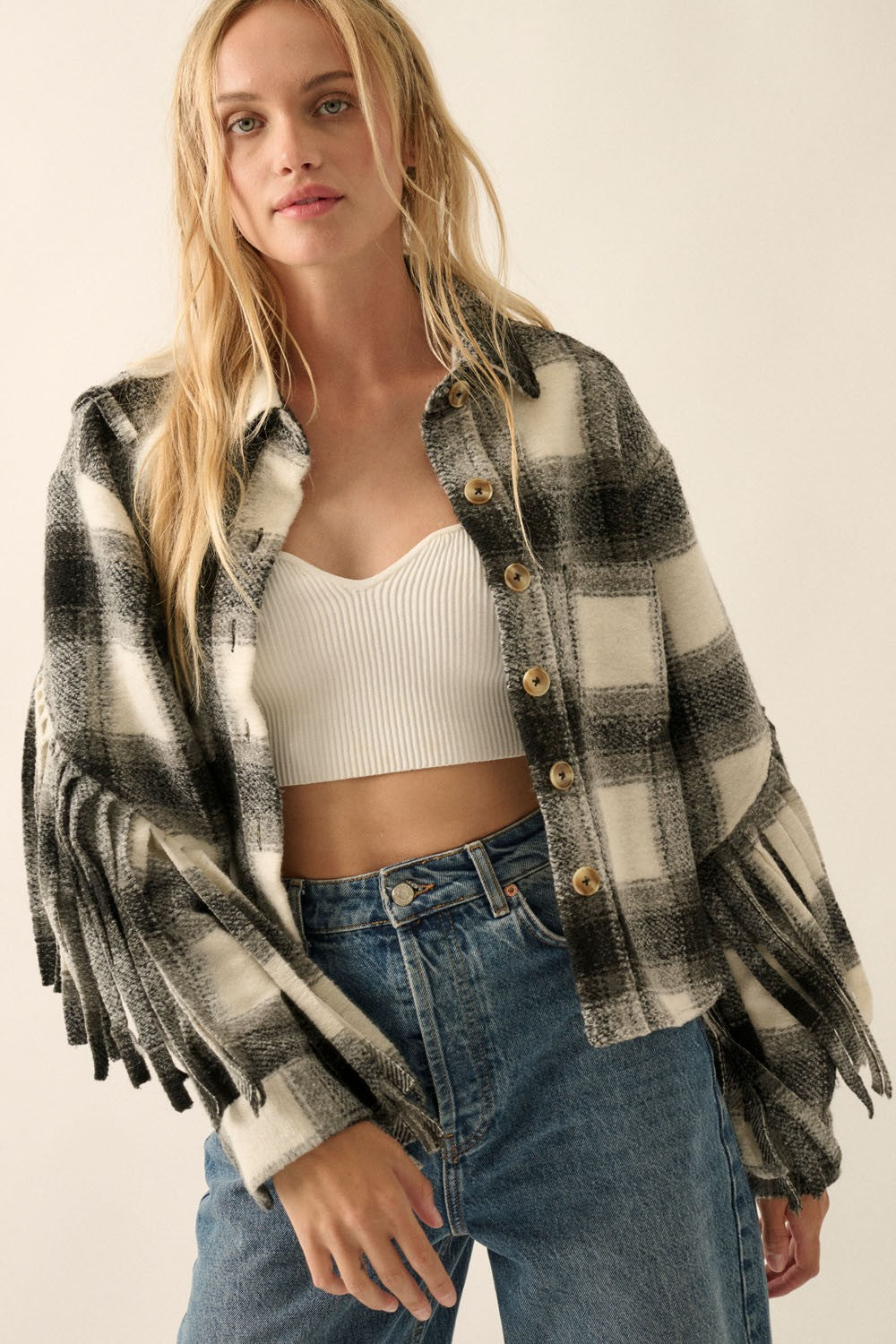 Shania Fringe Shacket