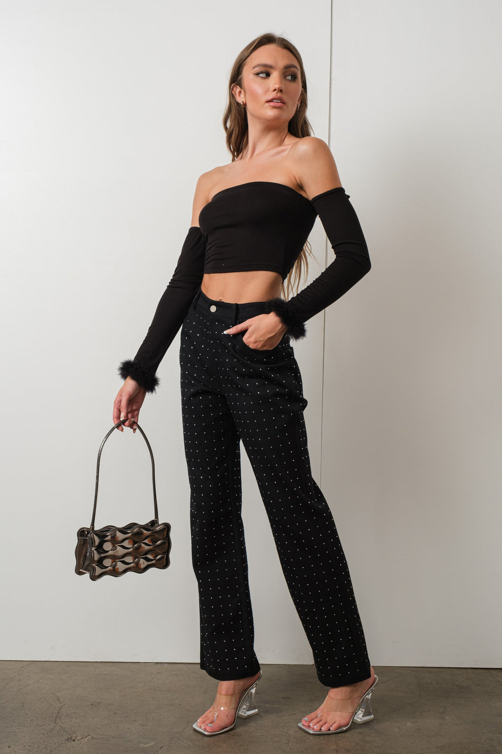 Felicia Feather Crop Top