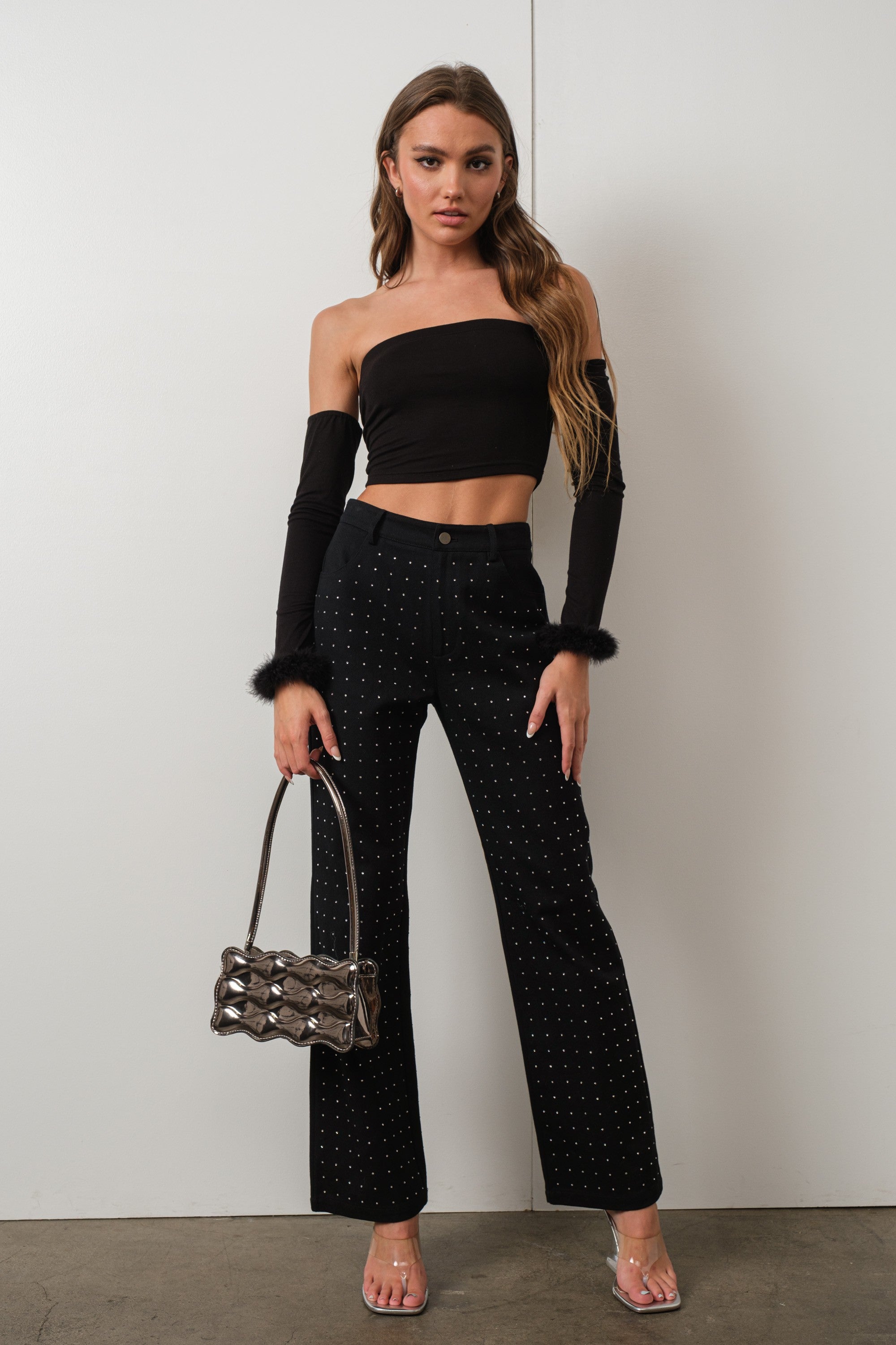 Felicia Feather Crop Top