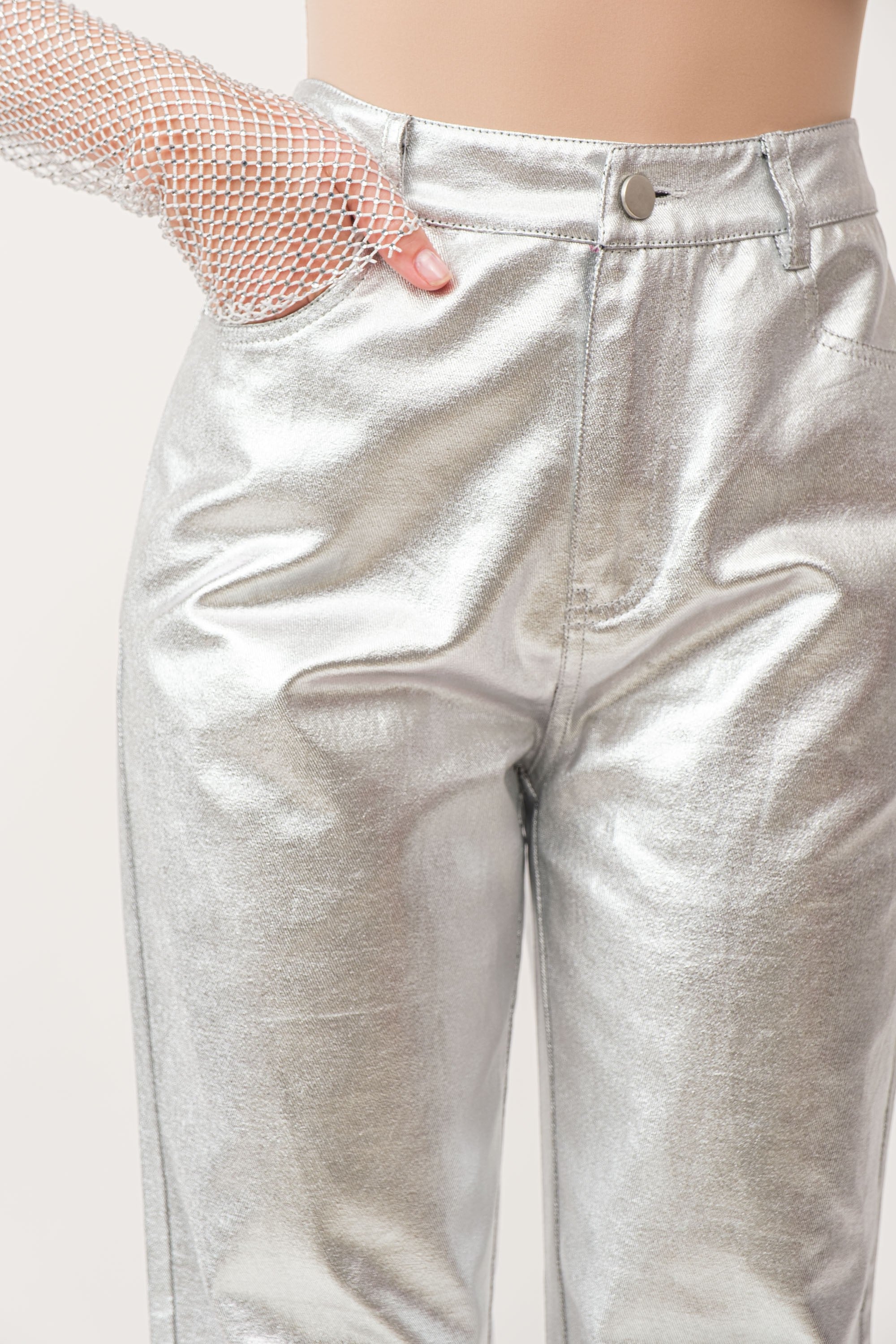 Metallic Denim Pant
