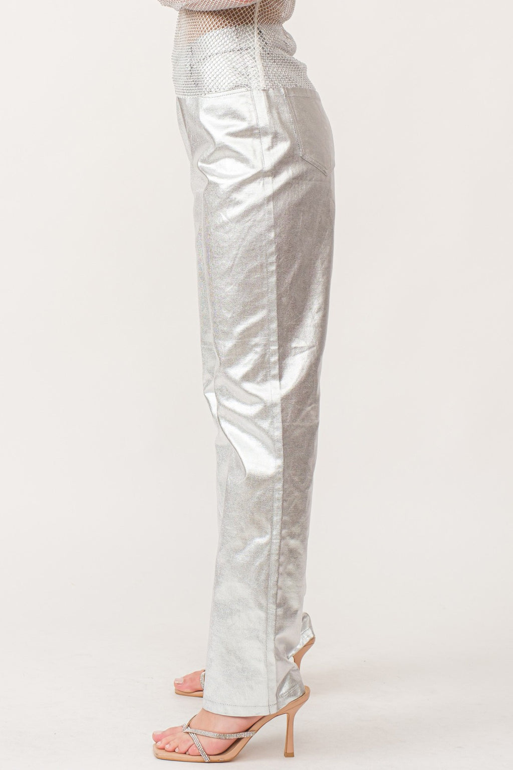 Metallic Denim Pant