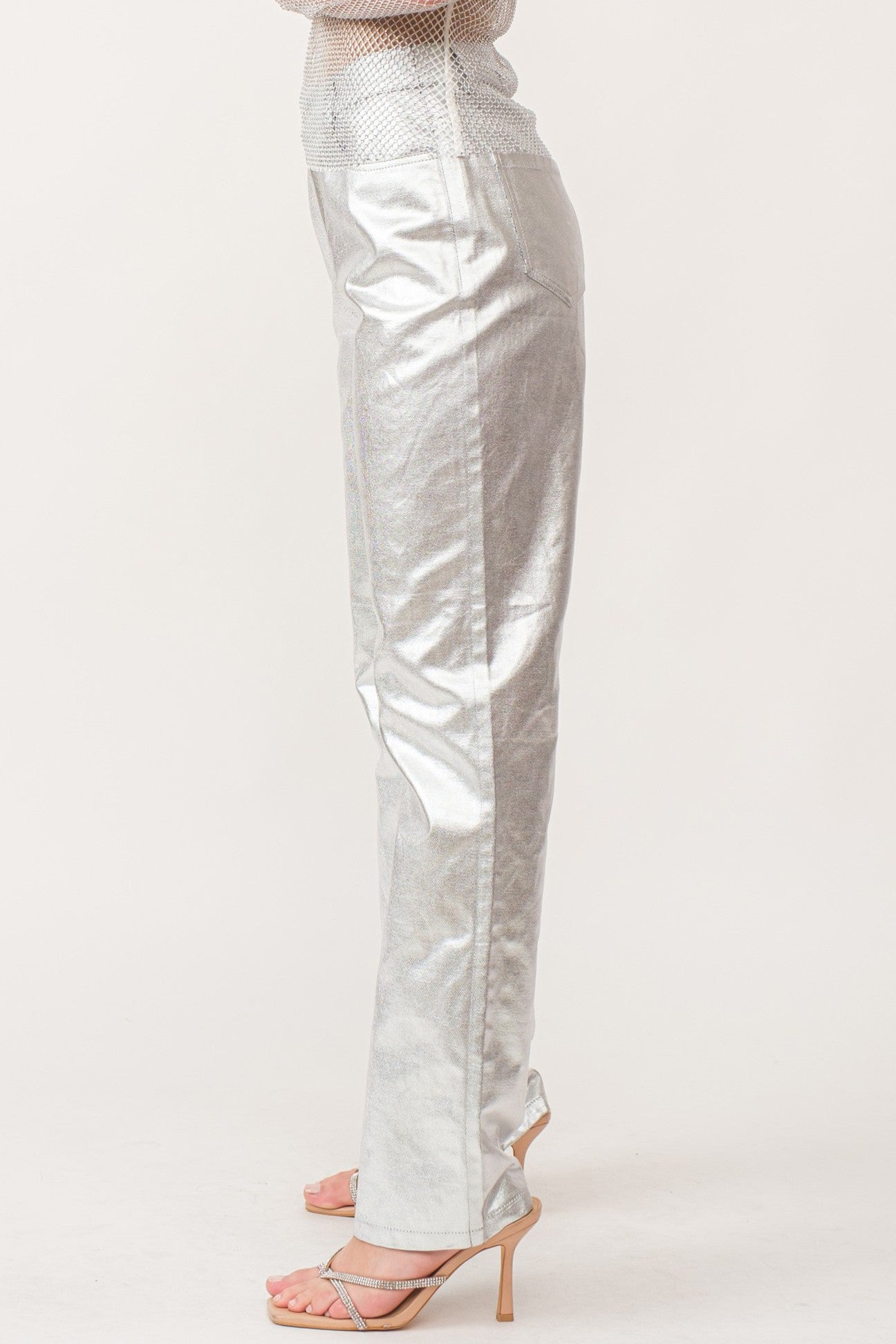 Metallic Denim Pant