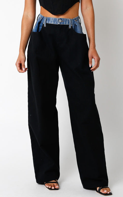 Ava Contrast Denim Pant