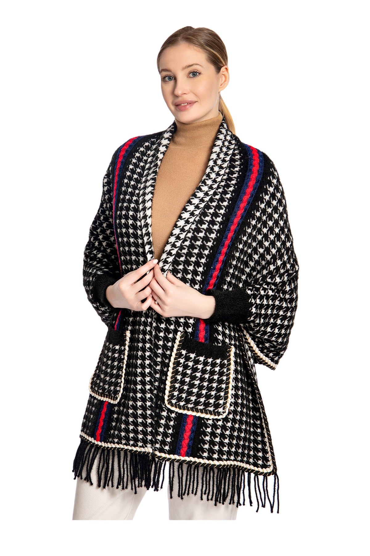 HOUNDSTOOTH PONCHO