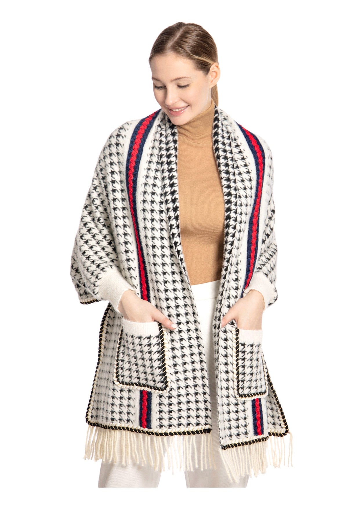 HOUNDSTOOTH PONCHO