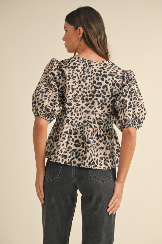 Joan Leopard Top