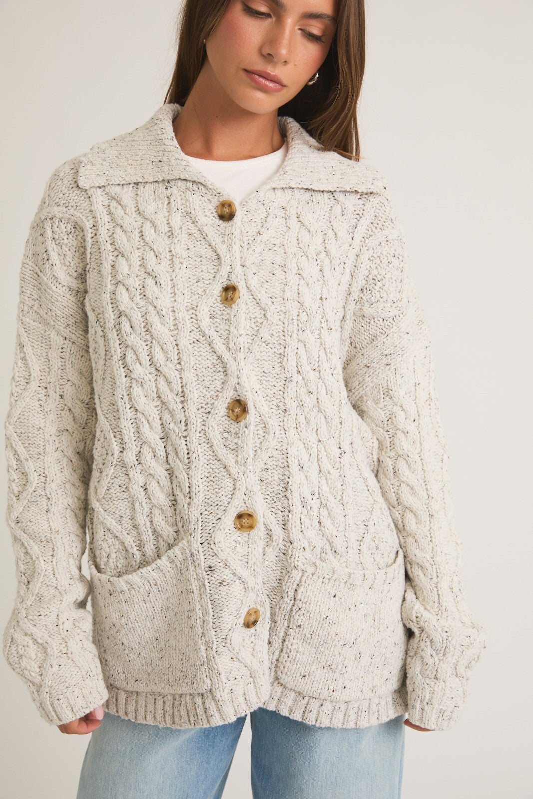 Jenny Cable Knit Cardigan