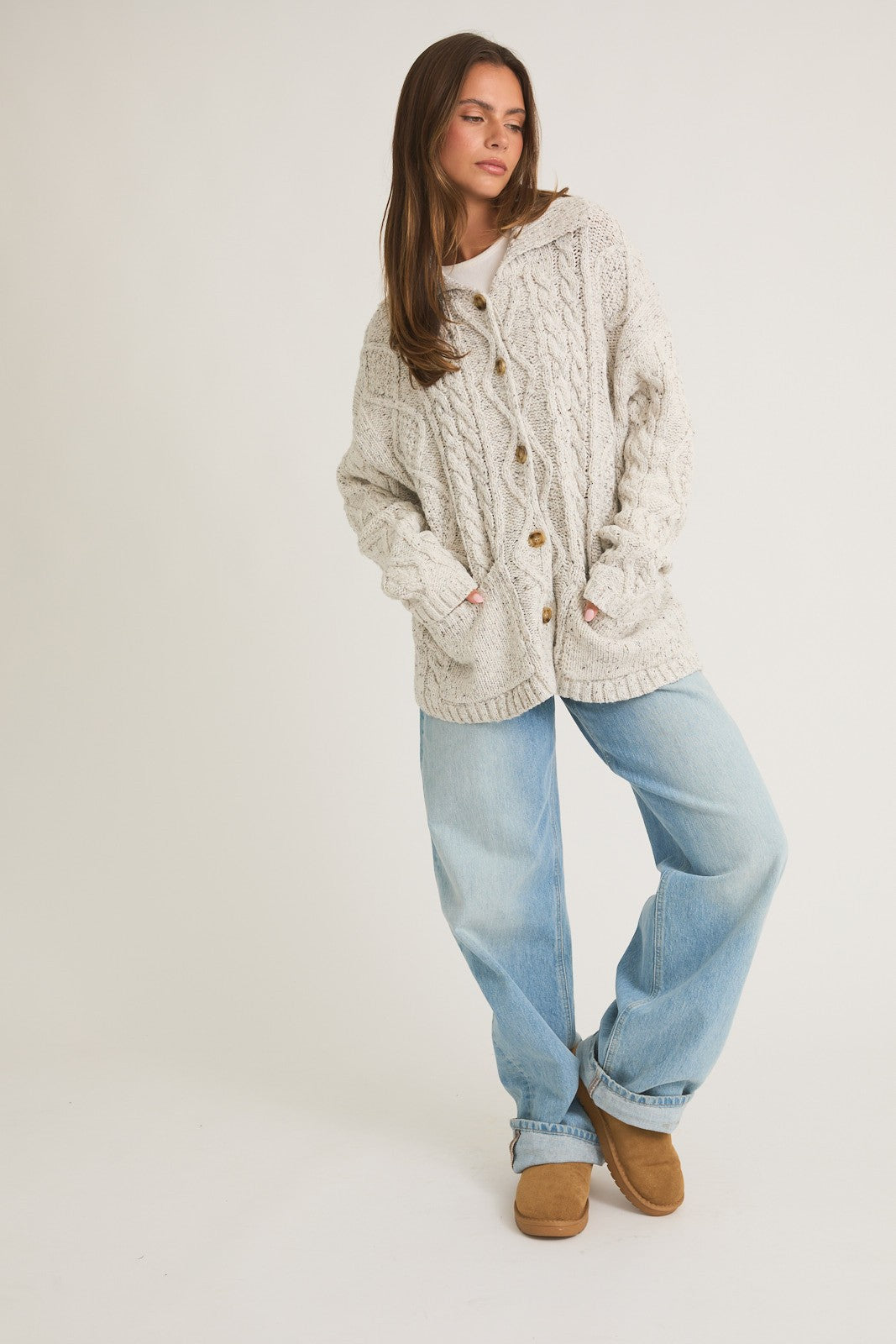 Jenny Cable Knit Cardigan