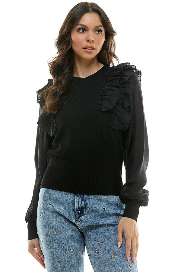 Reina Ruffle Sweater