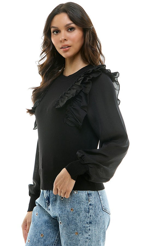 Reina Ruffle Sweater