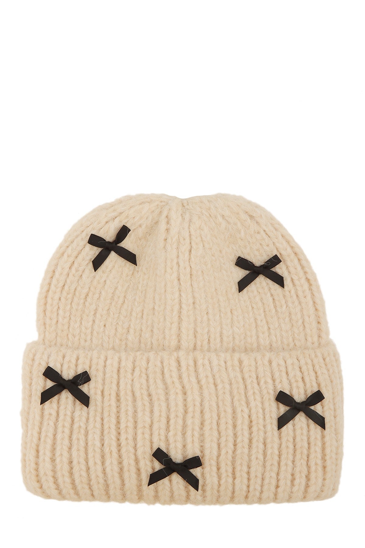 SATIN BOW BEANIE