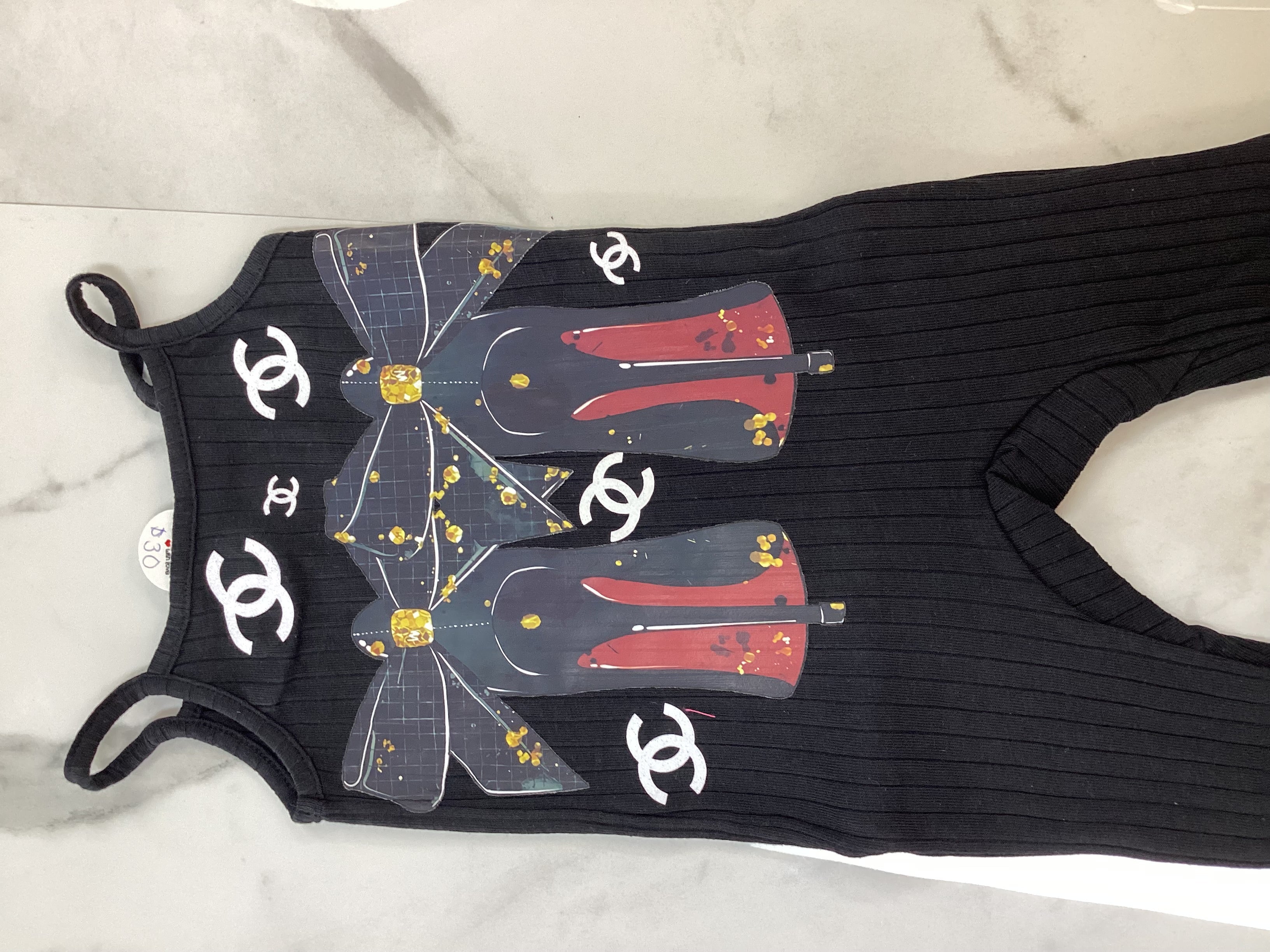 CC shoe jumpsuit