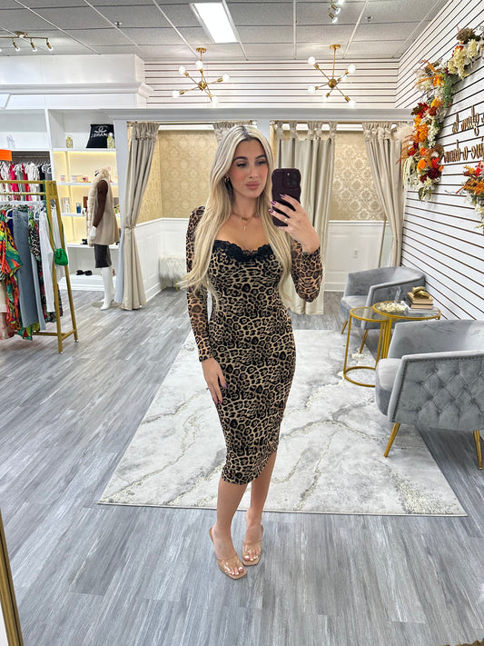 Amanda Leopard Dress