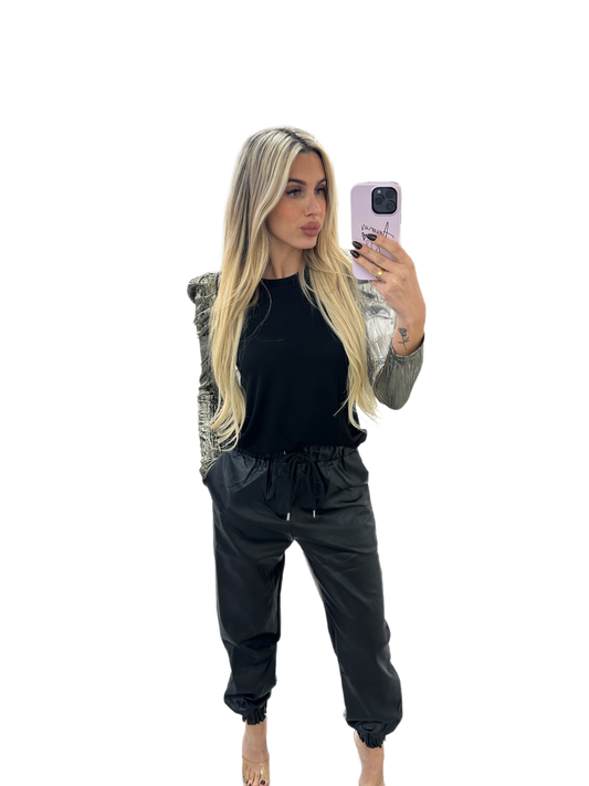 Carli Leather Jogger