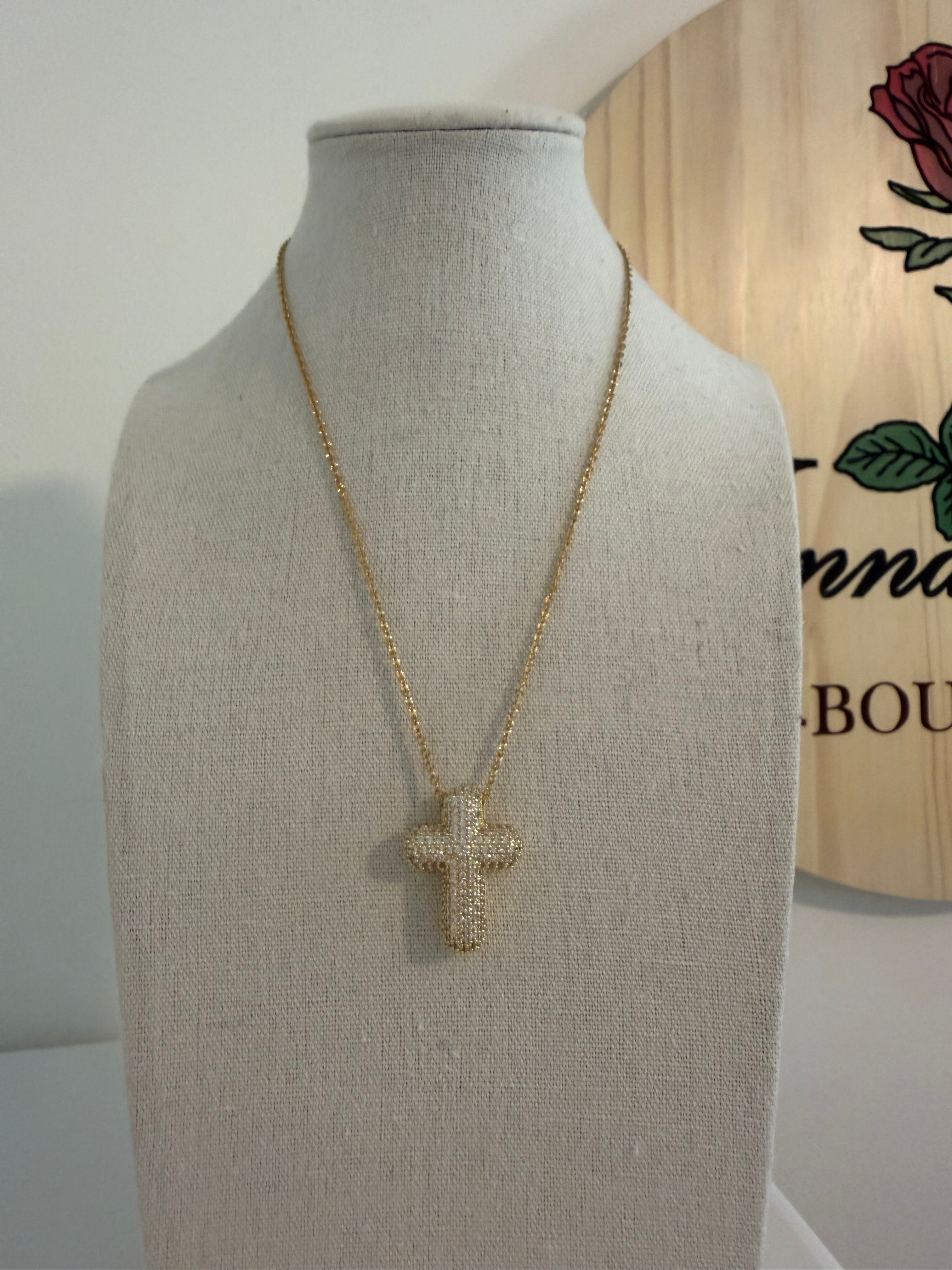 Bubble Cross Necklace