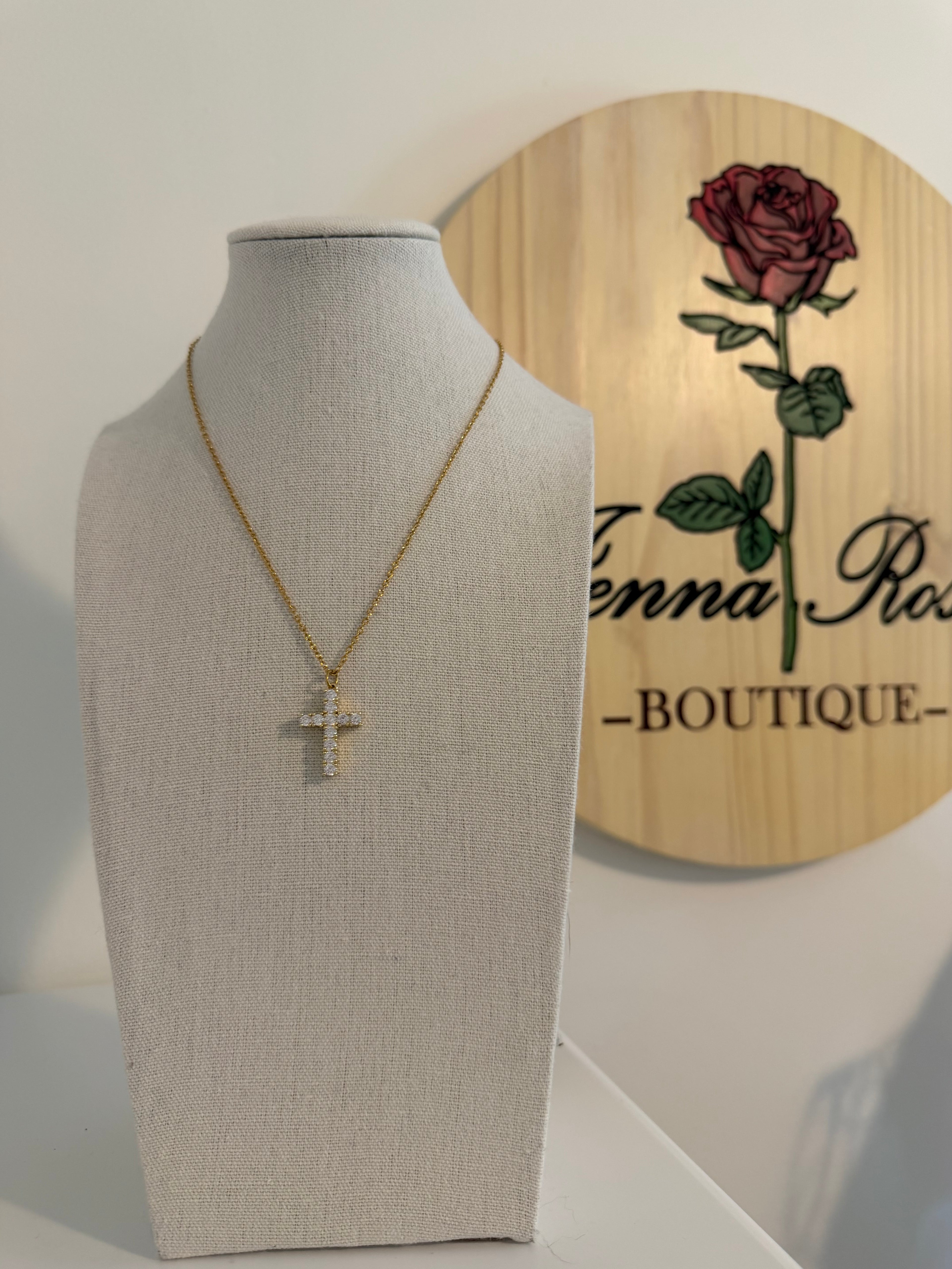 Chunky Gold Cross Necklace