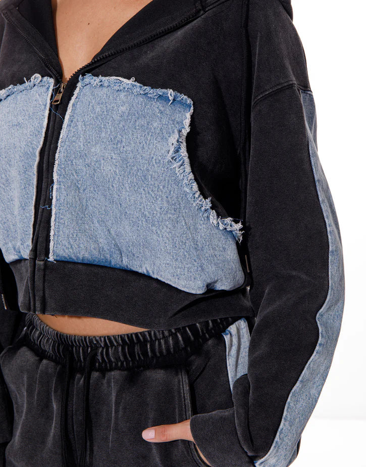 Rihanna Denim Contrast Sweatsuit (PREORDER 11/15)