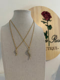 Large Rhinestone Horn Necklace