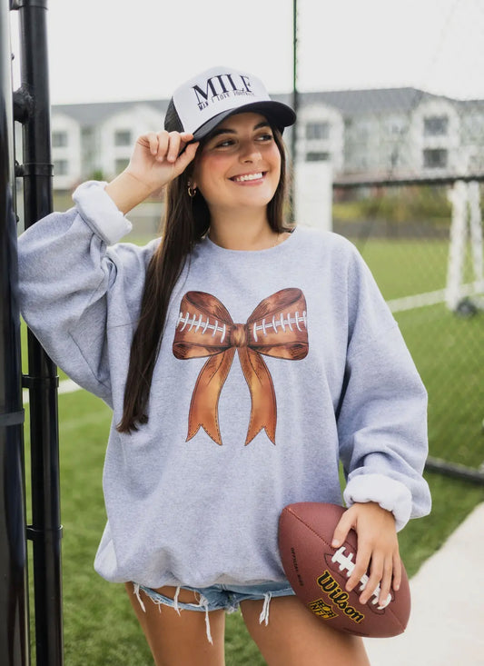 Football Bow Sweatshirt (PREORDER 1/10)