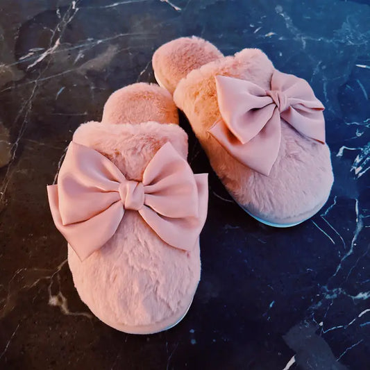 Satin Bow Slippers