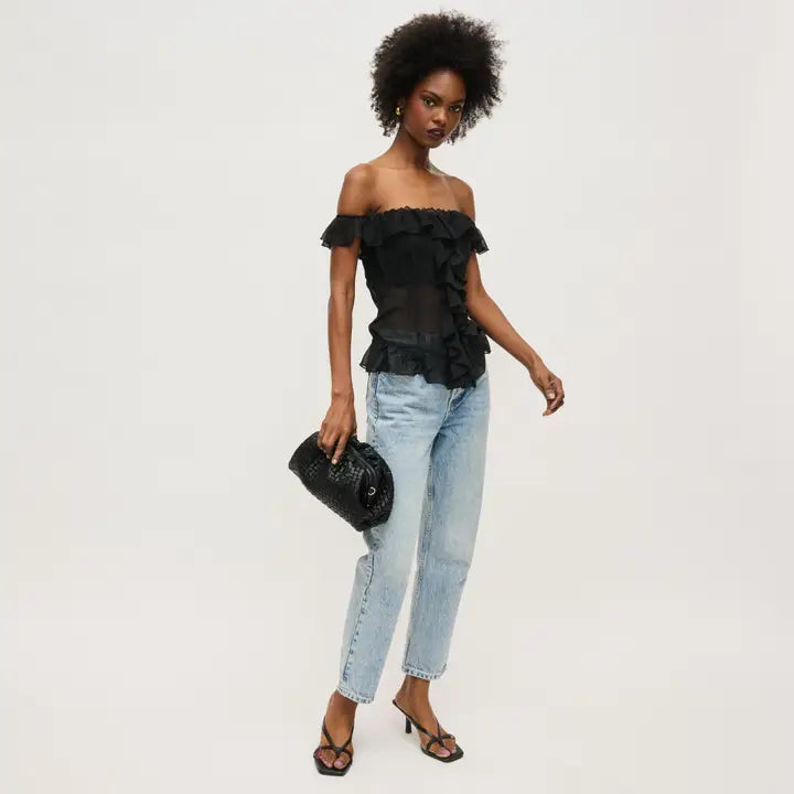 Tate Woven Frame Clutch
