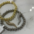 Rhinestone Italian Horn Bracelet
